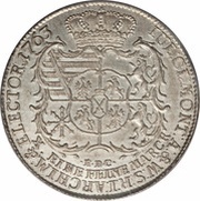 1 Conventionsthaler - Frederick Christian, Germany, 1763 reverse image