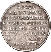 2 Thalers - Christian I Death, Germany, 1591 reverse image