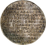 2 Thalers - John George II Chapel at Moritzburg, Germany, 1661 reverse image
