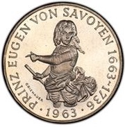 25 Schilling Prince Eugen von Savoyen, Austria, 1963 reverse image