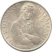 25 Schilling Ferdinand Raimund, Austria, 1966 reverse image