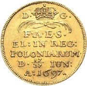 1 Ducat - Frederick August I Coronation, Germany, 1697 reverse image