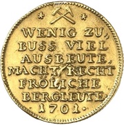 1 Ducat - Frederick August I Ausbeute, Germany, 1701 reverse image