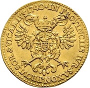 1 Ducat - Frederick August II, Germany, 1740 reverse image