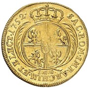 1 Ducat - Frederick August II, Germany, 1752 reverse image
