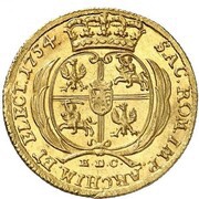 1 Ducat - Frederick August II, Germany, 1754 reverse image