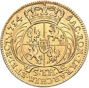 5 Thalers - Frederick August II, Germany, 1753-1754 reverse image