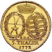 5 Thalers - Frederick August III, Germany, 1772-1785 reverse image
