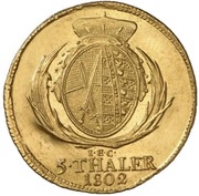 5 Thalers - Frederick August III, Germany, 1791-1802 reverse image
