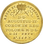 2 Ducats - Frederick August I Coronation, Germany, 1697 reverse image