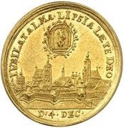 2 Ducats - Frederick August I 300th Anniversary of the Leipzig University, Germany, 1709 reverse image