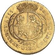 10 Thalers - Frederick August II, Germany, 1755 reverse image