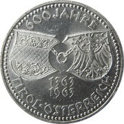 50 Schilling Tirol, Austria, 1963 reverse image