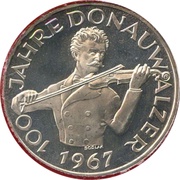 50 Schilling Blue Danube Waltz, Austria, 1967 reverse image