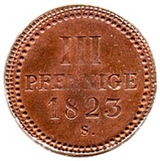 3 Pfennige - Frederick August I, Germany, 1807-1824 reverse image