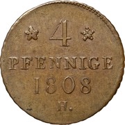 4 Pfennig - Frederick August I, Germany, 1808-1810 reverse image