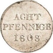8 Pfennige - Frederick August I Pattern, Germany, 1808 reverse image