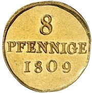 8 Pfennige - Frederick August I Gold Pattern, Germany, 1808-1809 reverse image