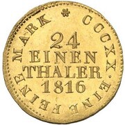 1⁄24 Thaler - Frederick August I Gold Pattern, Germany, 1816 reverse image