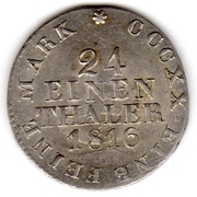 1⁄24 Thaler - Frederick August I, Germany, 1816-1818 reverse image