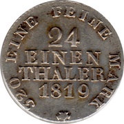 1⁄24 Thaler - Frederick August I, Germany, 1819-1823 reverse image