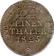 1⁄24 Thaler - Frederick August I, Germany, 1824-1827 reverse image