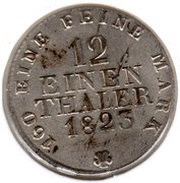1⁄12 Thaler - Frederick August I, Germany, 1819-1823 reverse image