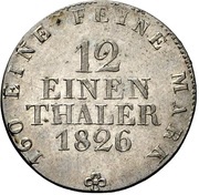 1⁄12 Thaler - Frederick August I, Germany, 1824-1827 reverse image