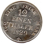 1⁄12 Thaler - Anthony, Germany, 1829-1832 reverse image