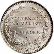 ⅙ Thaler - Anthony Death, Germany, 1827 reverse image