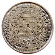 ⅙ Thaler - Anthony Death, Germany, 1836 reverse image