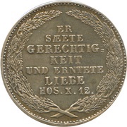 ⅙ Thaler - Frederick August II King's Death, Germany, 1854 reverse image