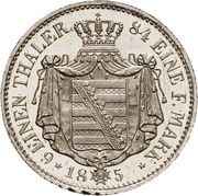 ⅙ Thaler - John Pattern strike, Germany, 1855-1856 reverse image
