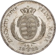 ⅔ Thaler - Frederick August I, Germany, 1822 reverse image