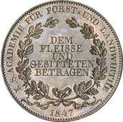 2 Vereinsthaler - John Royal Saxon Academy of Forestry, Germany, 1847 reverse image