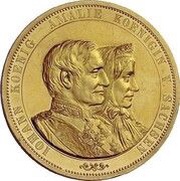 2 Vereinsthaler - John Golden Wedding Anniversary - Gold pattern strike obverse image