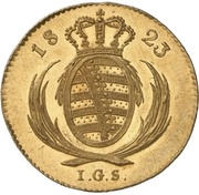1 Ducat - Frederick August I, Germany, 1823 reverse image