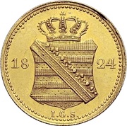 1 Ducat - Frederick August I, Germany, 1824 reverse image
