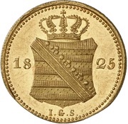 1 Ducat - Frederick August I, Germany, 1825-1827 reverse image