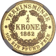 ½ Krone - John, Germany, 1857-1870 reverse image