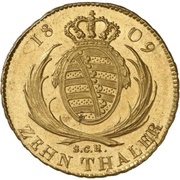 10 Thalers - Frederick August I, Germany, 1806-1817 reverse image