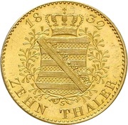 10 Thalers - Anthony, Germany, 1829-1836 reverse image