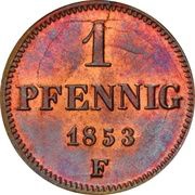 1 Pfennig - Frederick August II, Germany, 1841-1854 reverse image