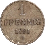1 Pfennig - John, Germany, 1861 reverse image