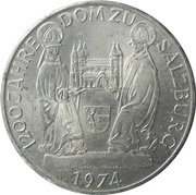 50 Schilling Salzburg Cathedral, Austria, 1974 reverse image