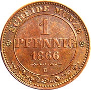 1 Pfennig - John, Germany, 1862-1873 reverse image