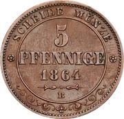 5 Pfennige - John, Germany, 1862-1869 reverse image