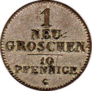 1 Neugroschen / 10 Pfennige - Frederick August II, Germany, 1841-1856 reverse image