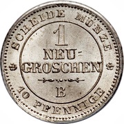 1 Neugroschen / 10 Pfennige - John, Germany, 1863-1867 reverse image