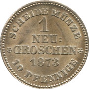 1 Neugroschen / 10 Pfennige - John, Germany, 1867-1873 reverse image